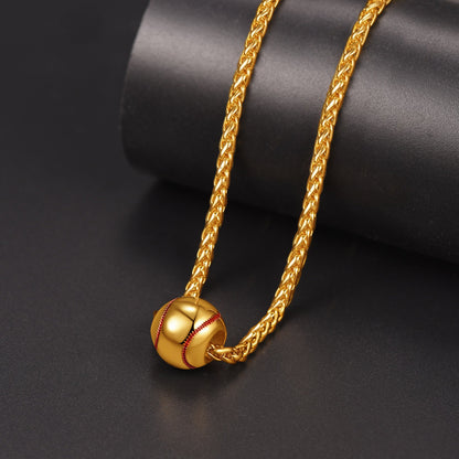 Sport Baseball Pendant Necklace Chain for
