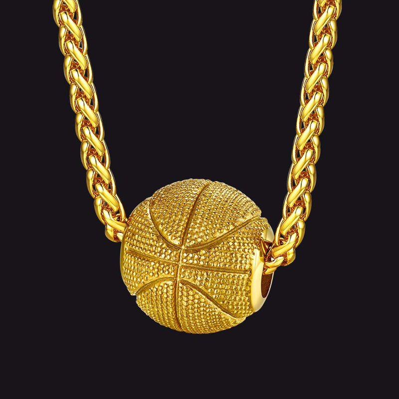 3d Basketball Pendant Necklace for