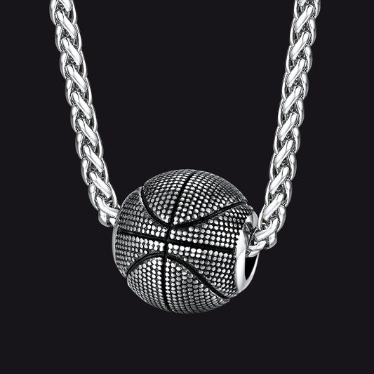 3d Basketball Pendant Necklace for