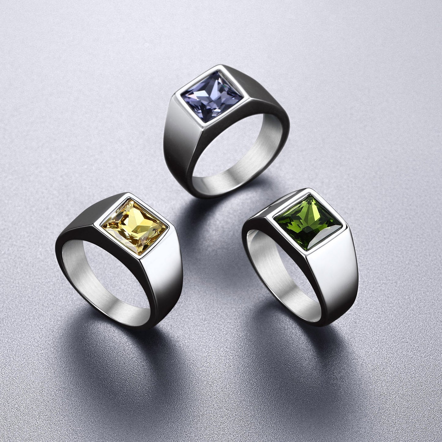 Minimalist Birthstone Gemstone Band Ring for