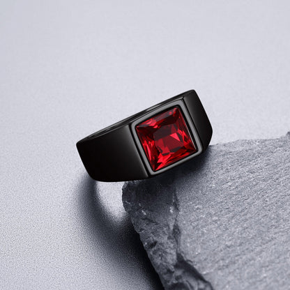 Minimalist Birthstone Gemstone Band Ring for