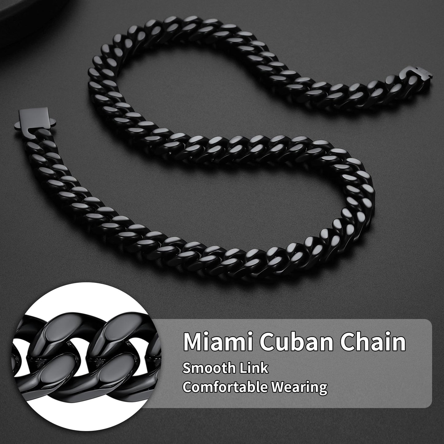 To My Man Miami Cuban Link Chain Necklace, Birthday or Anniversary Gift for Him