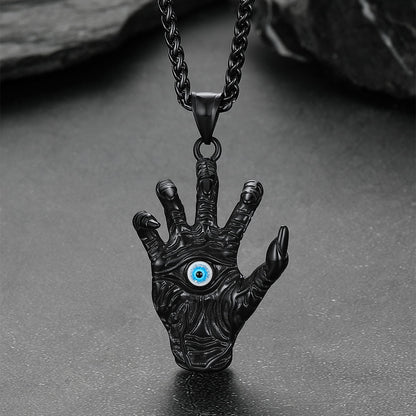 Dragon Claw Blue Evil Eye Pendant Necklace for