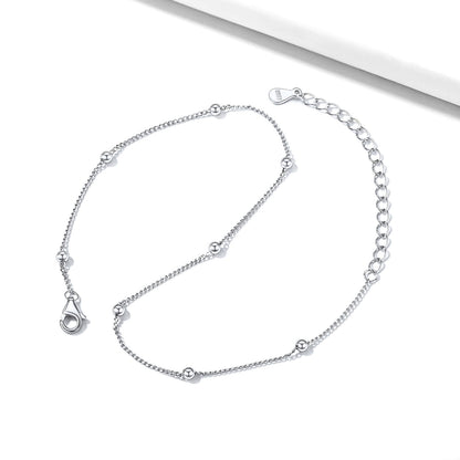 925 Sterling Silver Anklet With Beaded for