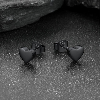 Sterling Silver Heart Stud Earrings for Kids