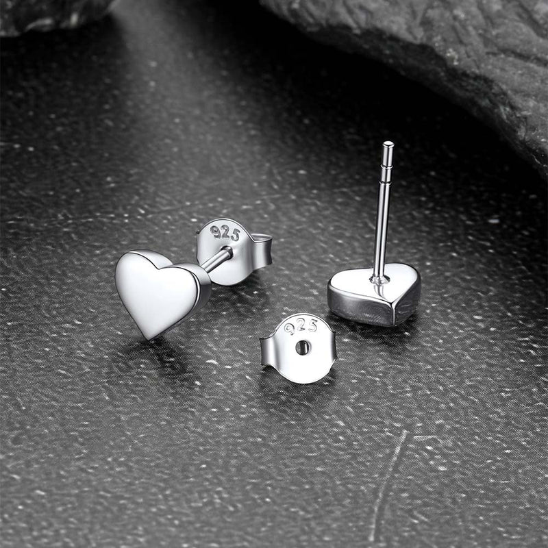 Sterling Silver Heart Stud Earrings for Kids