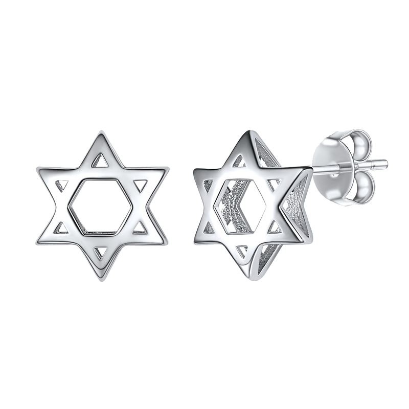 Jewish Star of David Stud Earrings for