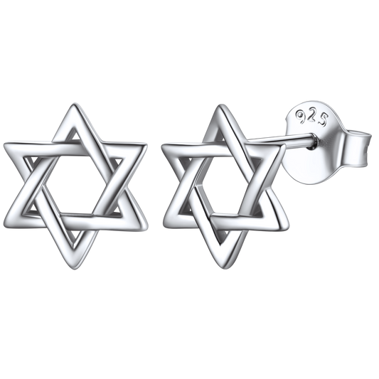 Classic Jewish Star of David Stud Earrings for