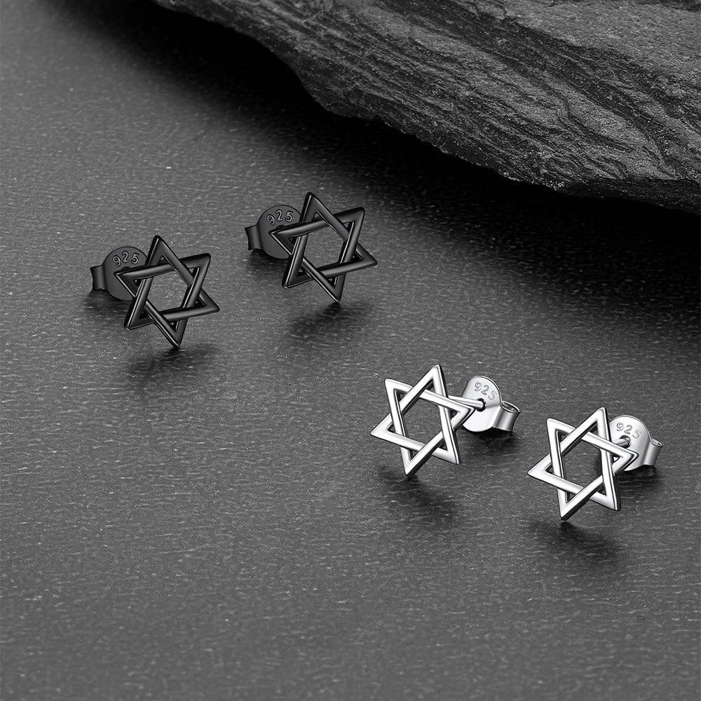 Classic Jewish Star of David Stud Earrings for