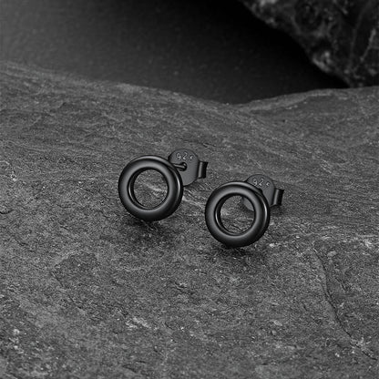 Sterling Silver Classic Circle Stud Earrings for