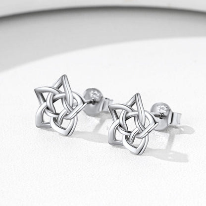 Celtic Pentagram Stud Earrings for