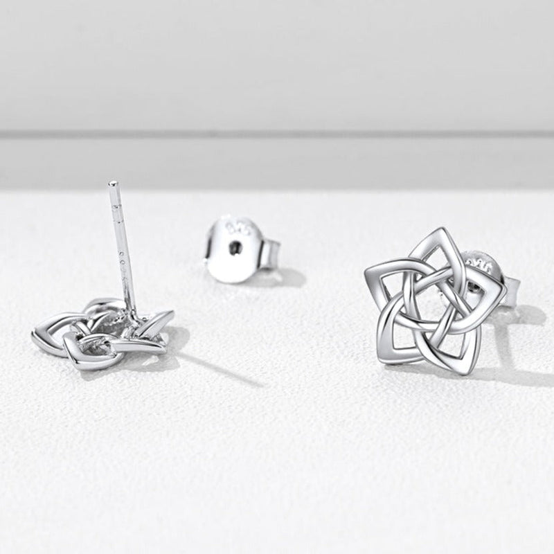 Celtic Pentagram Stud Earrings for