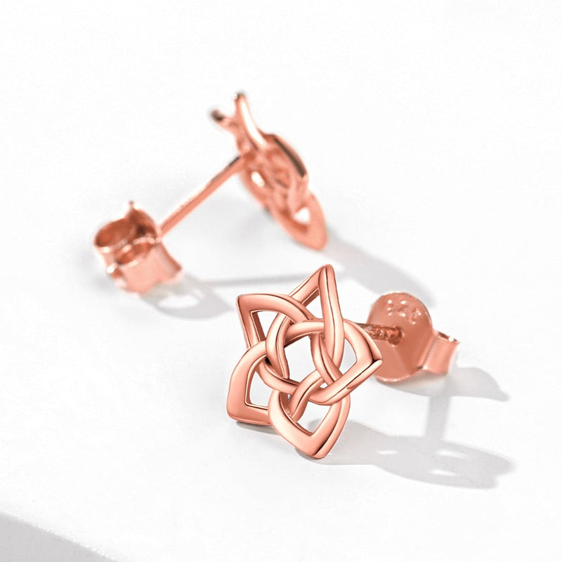 Celtic Pentagram Stud Earrings for