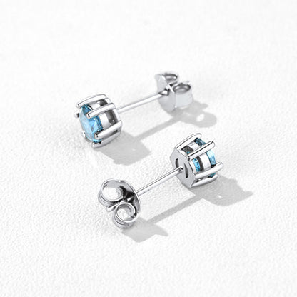925 Sterling Silver Birthstone Stud Earrings for