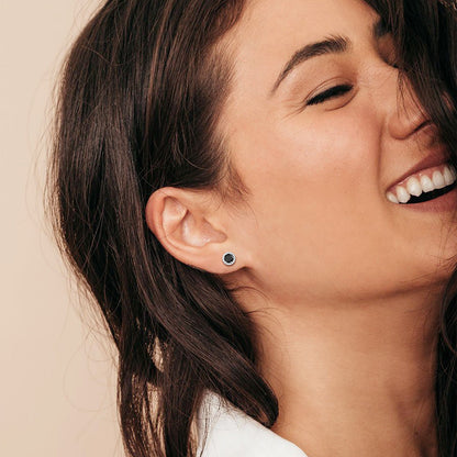 S925 Silver Cz Birthstone Stud Halo Earrings for
