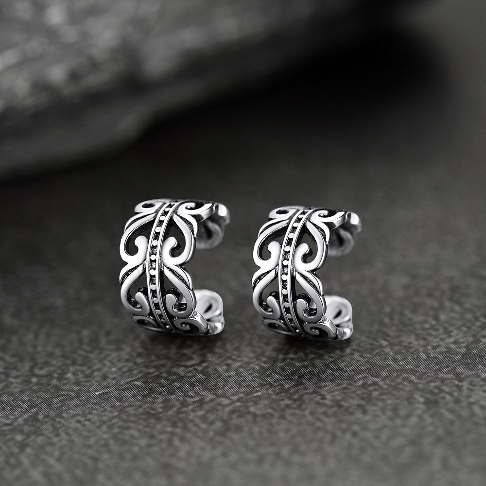 Silver Celtic Ear Cuff Earrings for