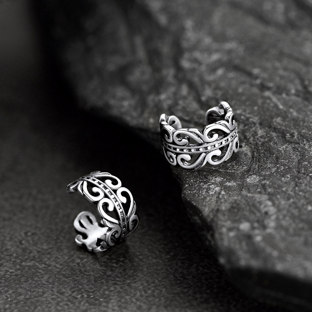 Silver Celtic Ear Cuff Earrings for
