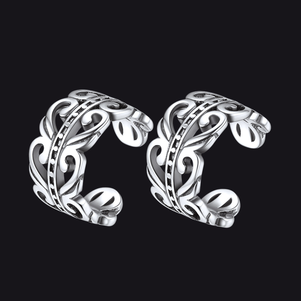 Silver Celtic Ear Cuff Earrings for