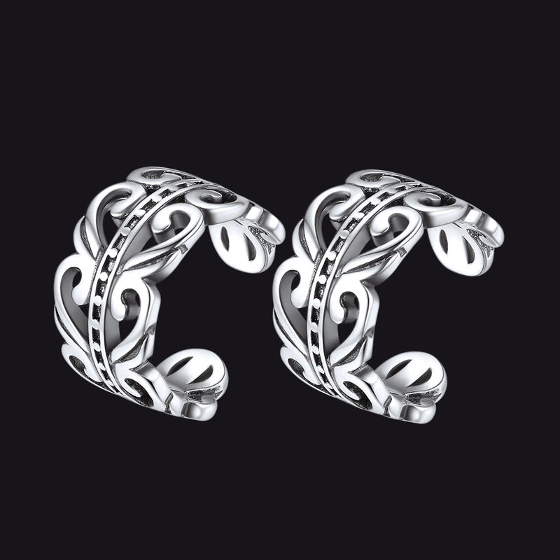 Silver Celtic Ear Cuff Earrings for