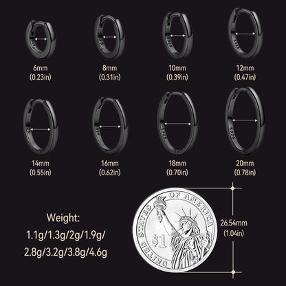 Classic Sterling Silver Huggie Hoop Earrings for
