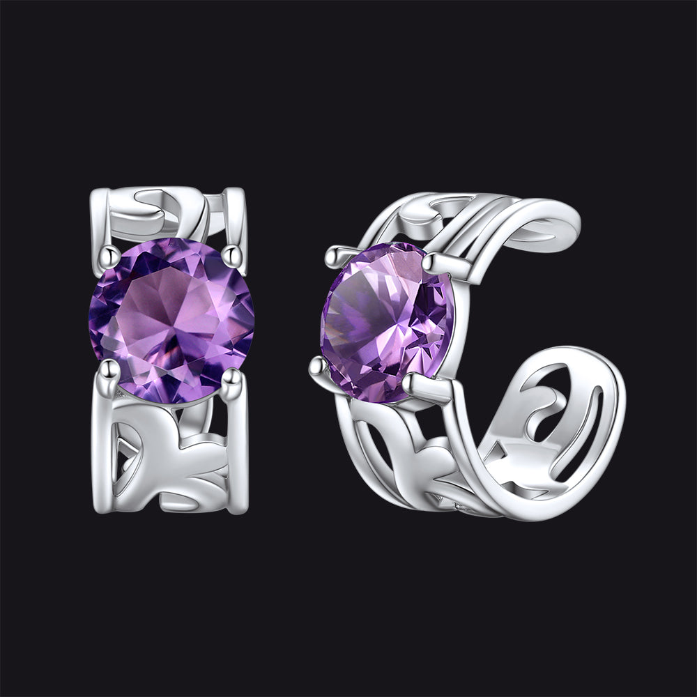 Sterling Silver Celtic Birthstone Ear Cuffs Earrings for