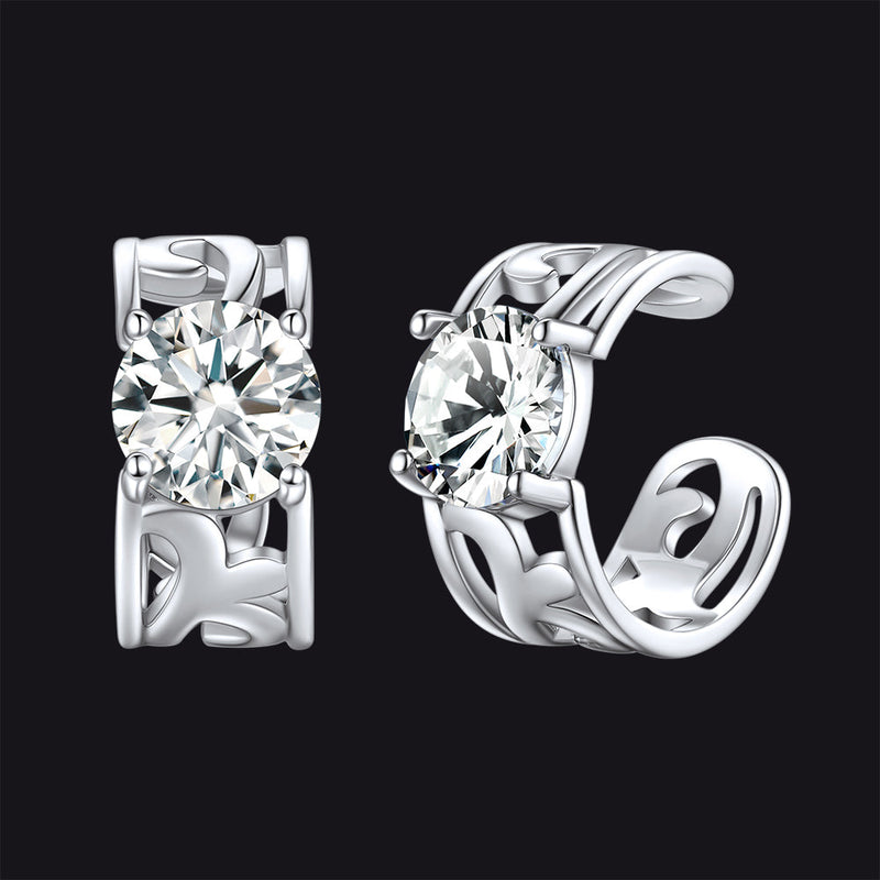 Sterling Silver Celtic Birthstone Ear Cuffs Earrings for