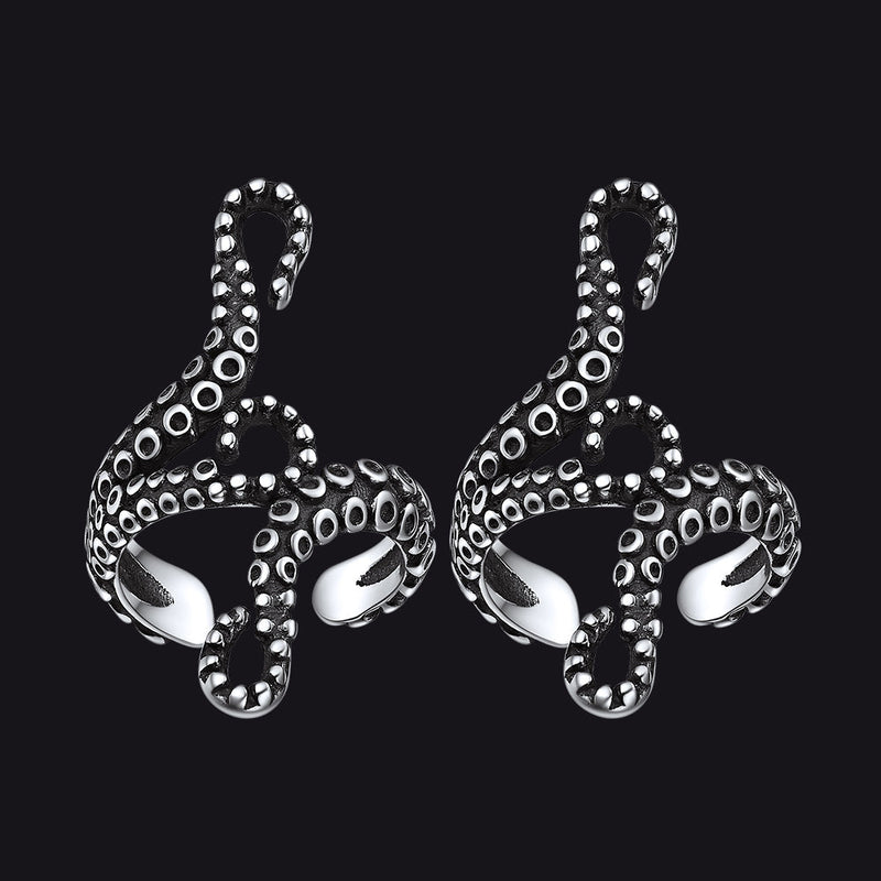 Sterling Silver Octopus Ear Cuff Earrings for