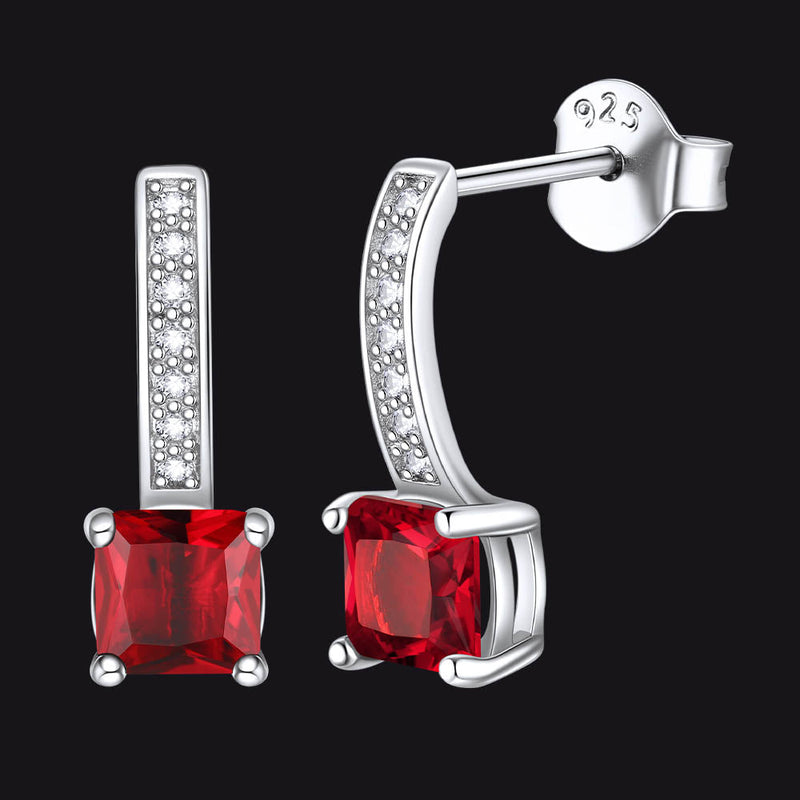 Dainty Birthstone Stud Drop Earrings for in Sterling Silver