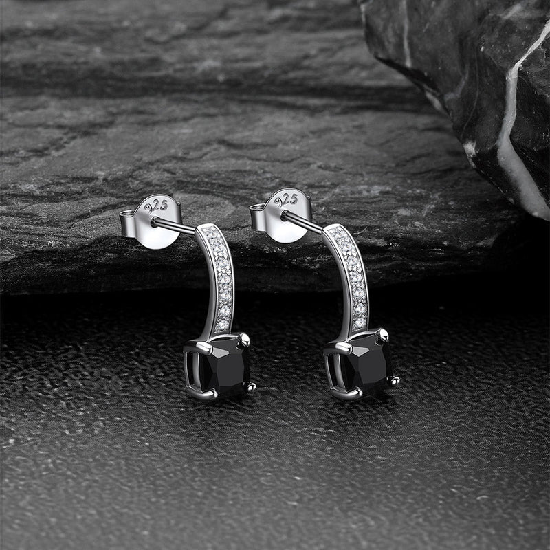 Dainty Birthstone Stud Drop Earrings for in Sterling Silver