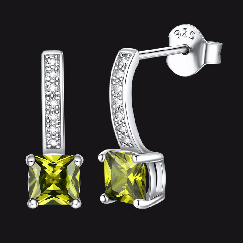 Dainty Birthstone Stud Drop Earrings for in Sterling Silver