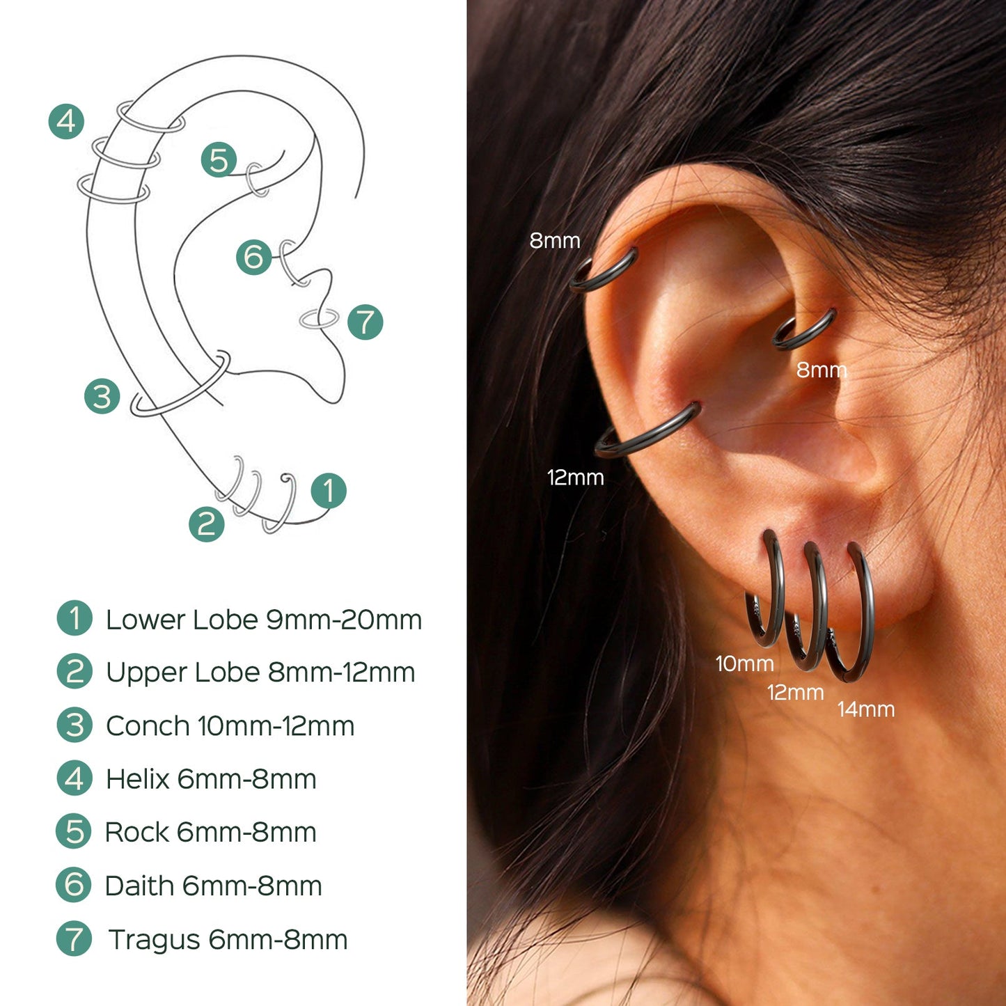 Sterling Silver Hoop Earrings for