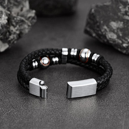Sport Baseball Leather Cuff Bracelet Braided for