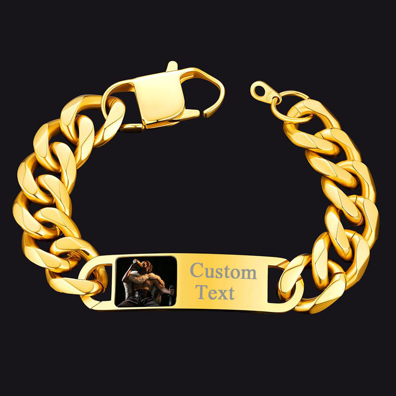 Customized Photo Cuban Chain Link Bracelet for