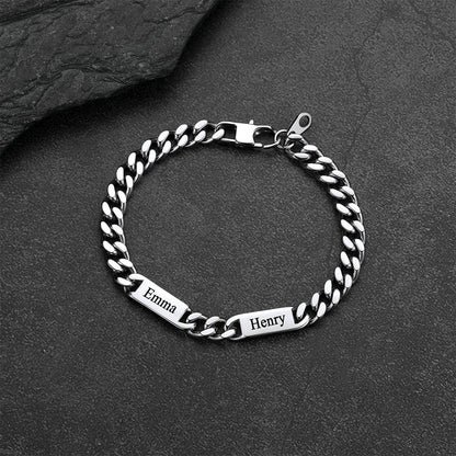 5/7mm Engraved Name Cuban Chain & Bracelet Gift Set for