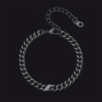 Custom Engraved Name Cuban Link Chain Bracelet for