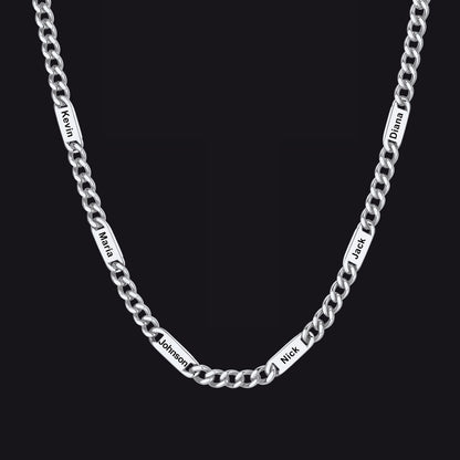 Customized Engraved Cuban Chain Name Link Necklace for