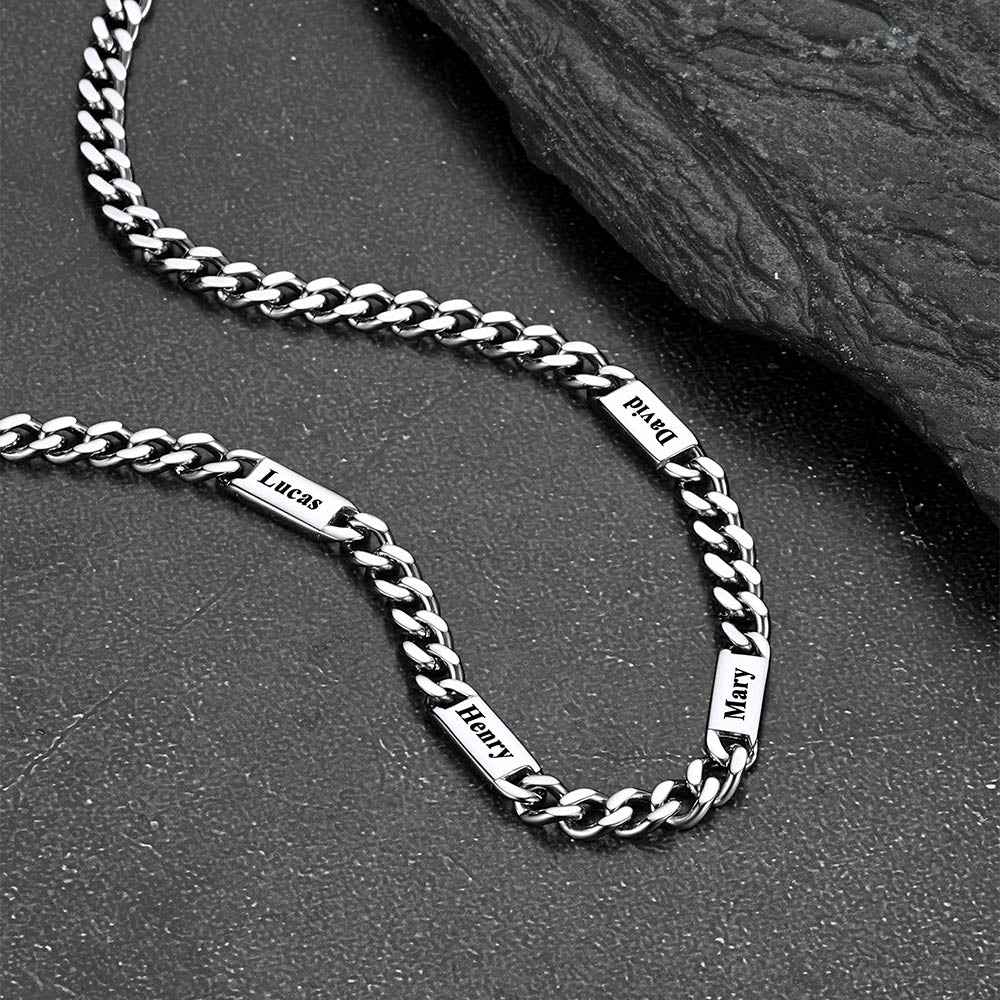 Customized Engraved Cuban Chain Name Link Necklace for