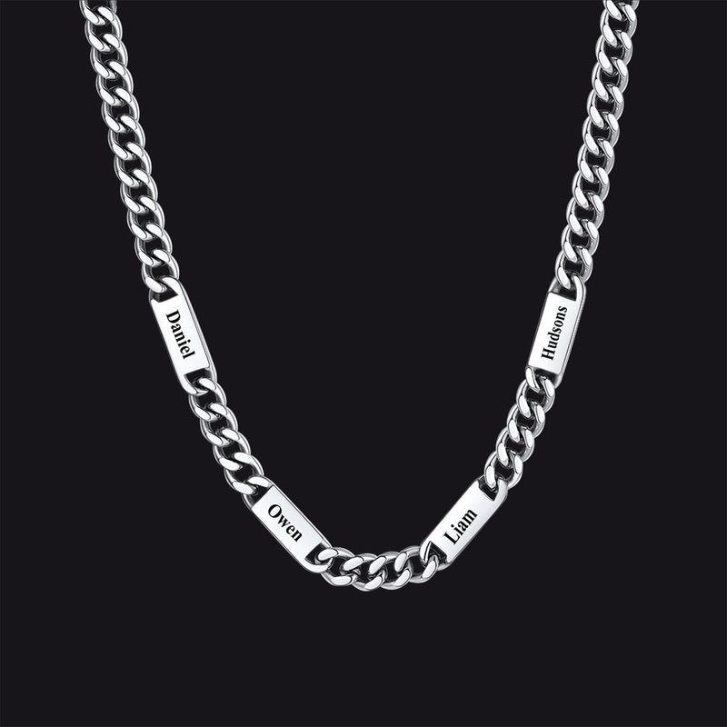 Customized Engraved Cuban Chain Name Link Necklace for