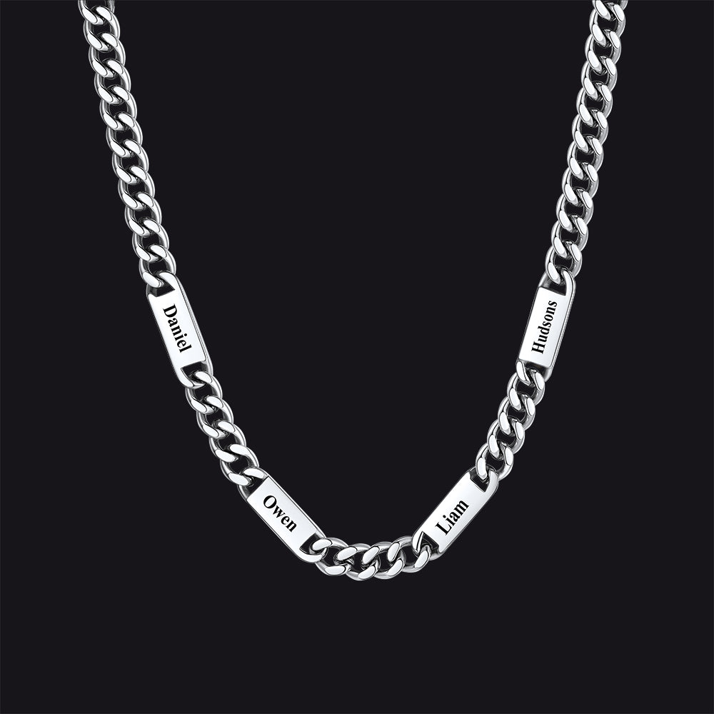Customized Engraved Cuban Chain Name Link Necklace for