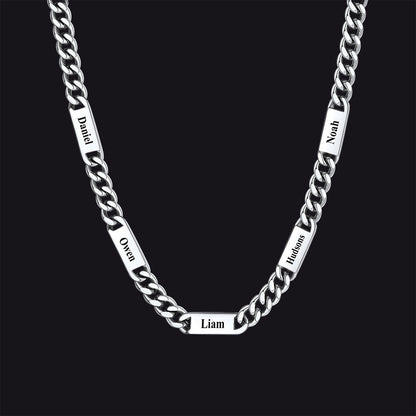 Customized Engraved Cuban Chain Name Link Necklace for