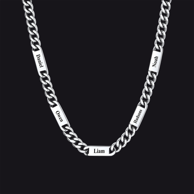 Customized Engraved Cuban Chain Name Link Necklace for