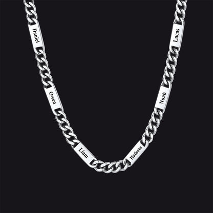 Customized Engraved Cuban Chain Name Link Necklace for