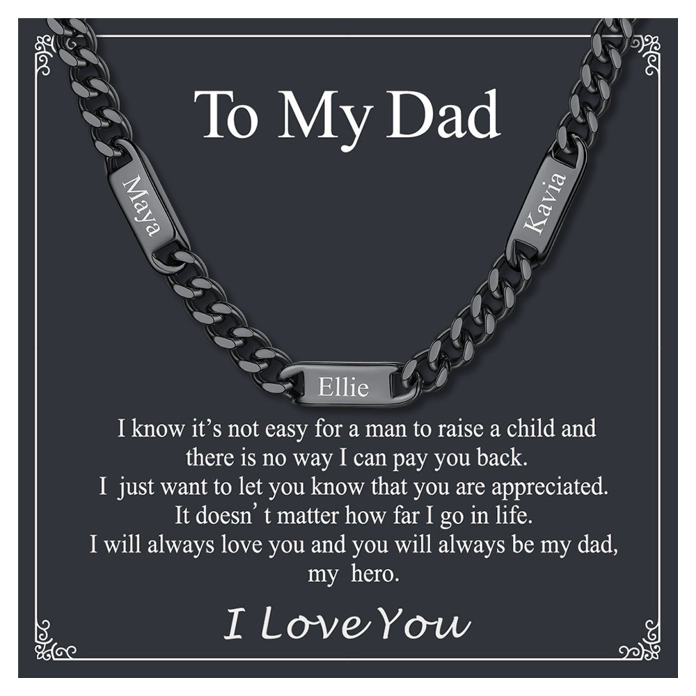 Customized Engraved Cuban Chain Name Link Necklace for