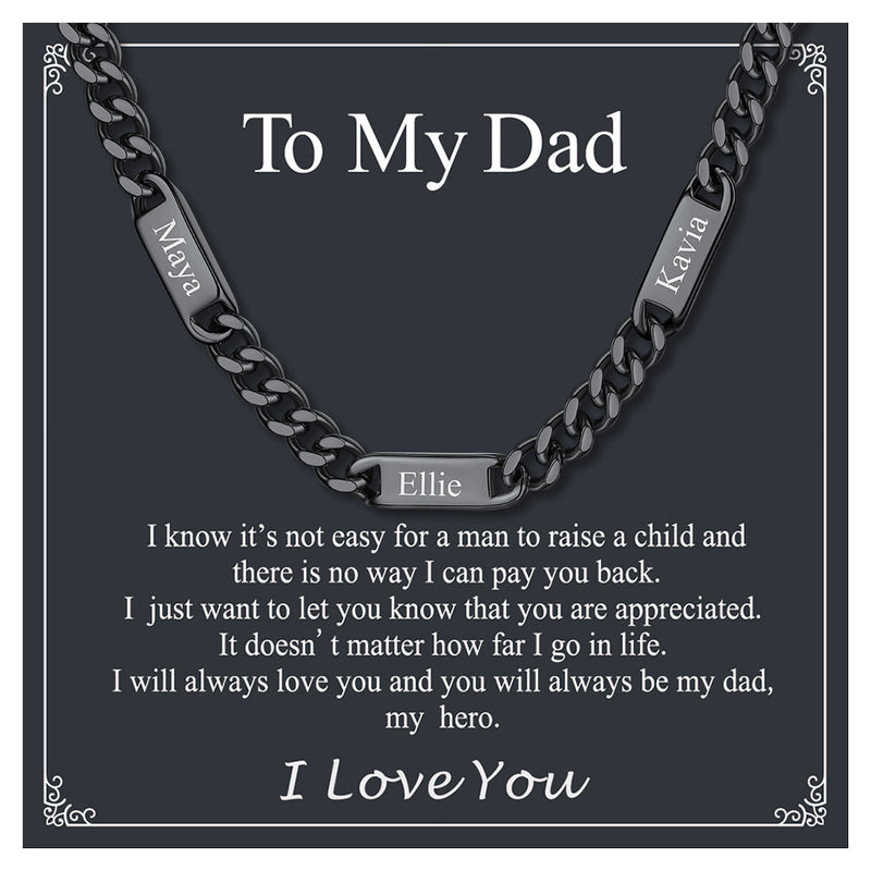 To My Engraved Name Chain Necklace, Birthday or Anniversary Gift for Him