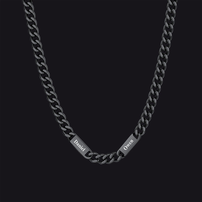 Customized Engraved Cuban Chain Name Link Necklace for