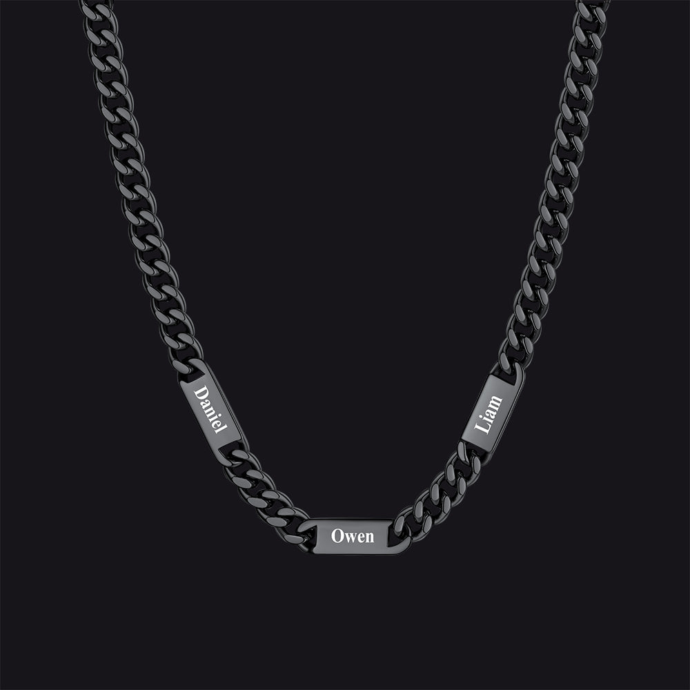 Customized Engraved Cuban Chain Name Link Necklace for
