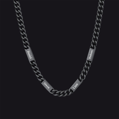 Customized Engraved Cuban Chain Name Link Necklace for