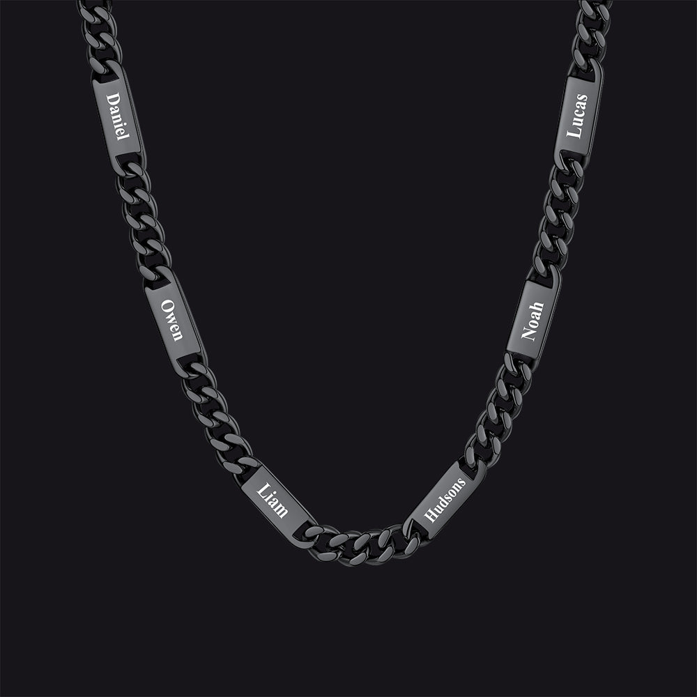 Customized Engraved Cuban Chain Name Link Necklace for