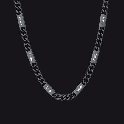 Customized Engraved Cuban Chain Name Link Necklace for