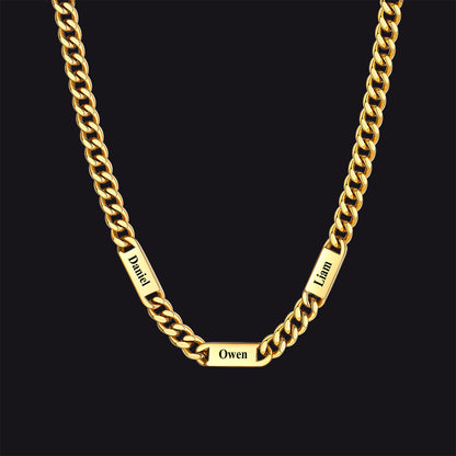 Customized Engraved Cuban Chain Name Link Necklace for